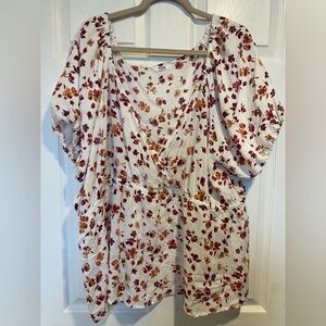 Penningtons Floral Wrap-Style Balloon Sleeve Blouse | 3X